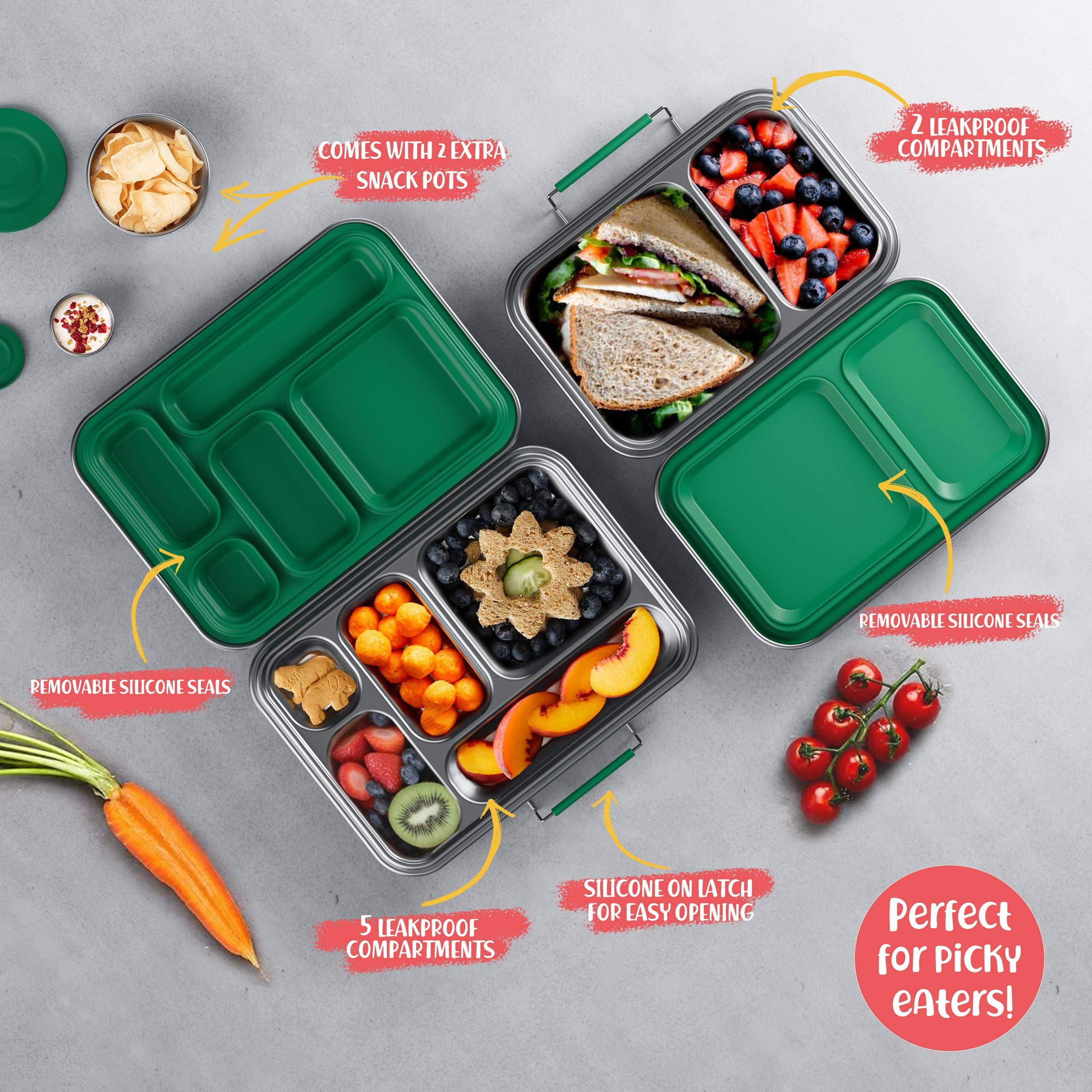 Amazon｜AOHEA ステンレススチール製弁当箱 子供用 子供用 金属製弁当